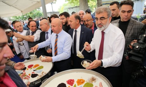 Ak-Parti-Kayseri-Milletvekili-adaylari-Ismail-Emrah-Karayel-ve-Taner-Yildiz-Asure-dagitti